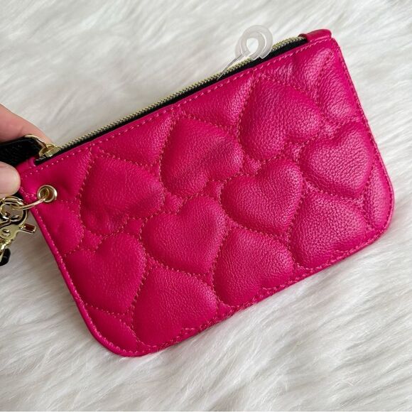 Betsey Johnson Hearth Embossed Pink Wristlet - Picture 5 of 6